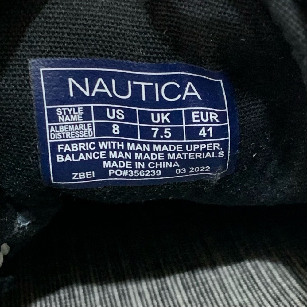 Nautica Men’s Charcoal and White Canvas Boat Shoes Size 8 Travel Cruise Vacation - Picture 5 of 10
